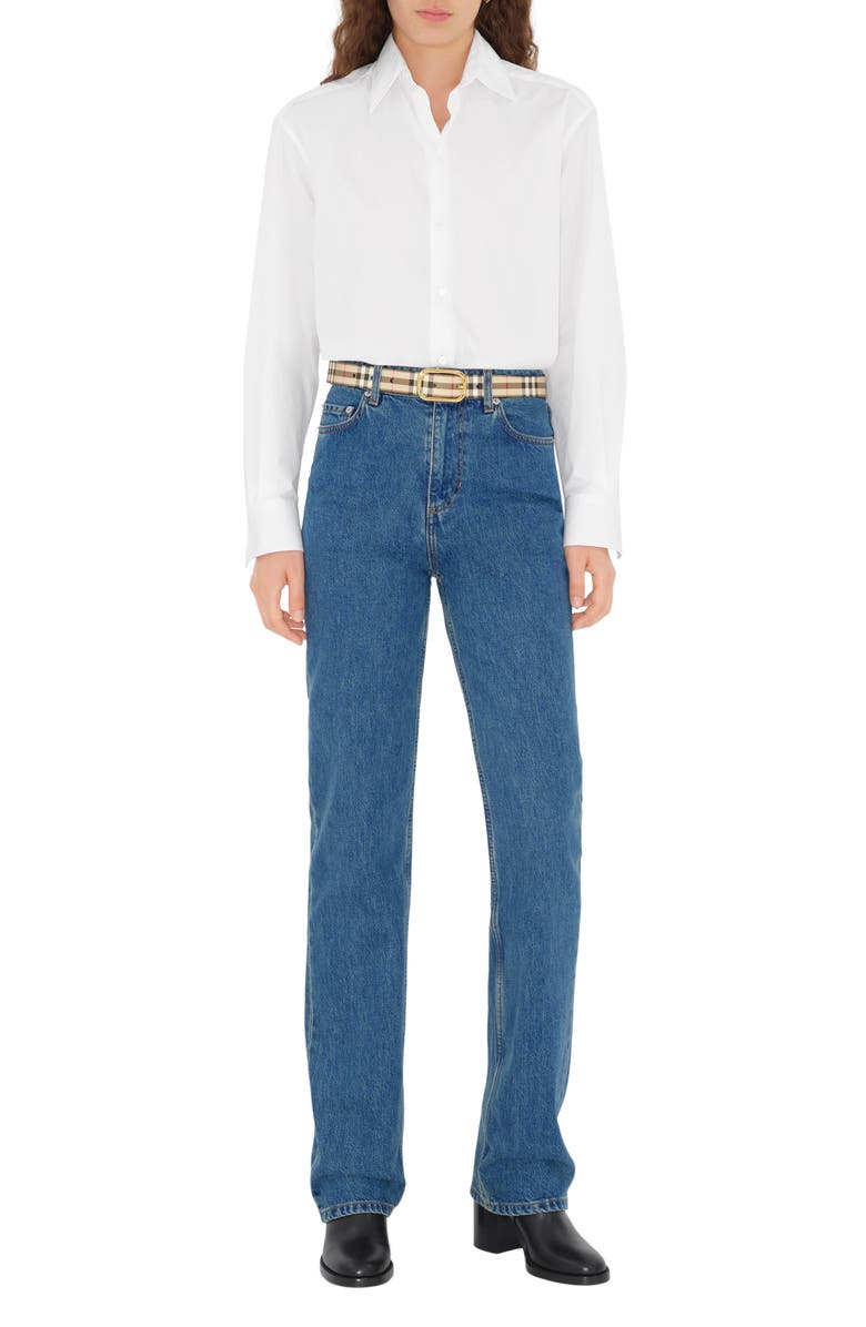 Burberry Vintage Check Belt, Alternate, color, Vintage Check/ Gold