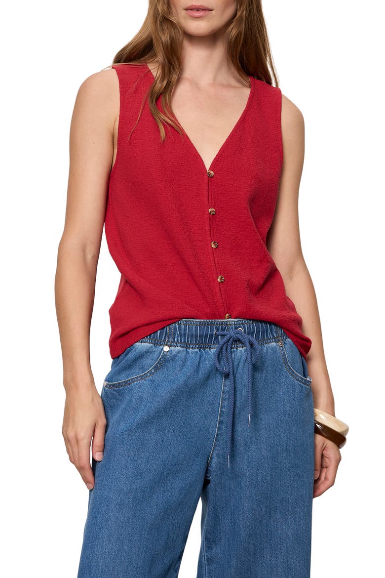 Easy Textured Vest, Alternate, color, RED BERRY