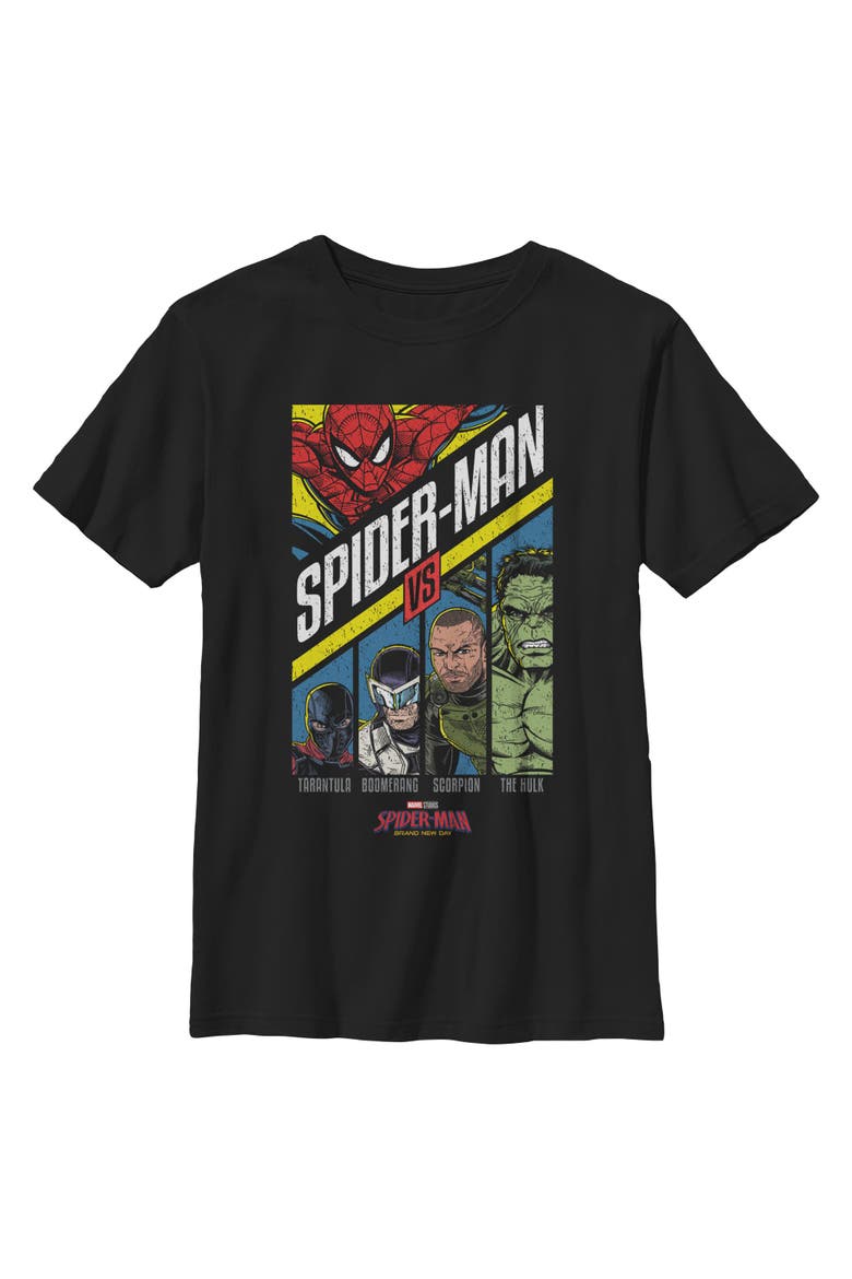 Boy's Spider-Man Brand New Day Retro vs Villains  Graphic T-Shirt, Main, color, Black