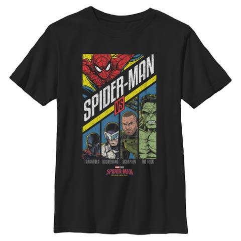 Boy's Spider-Man Brand New Day Retro vs Villains  Graphic T-Shirt