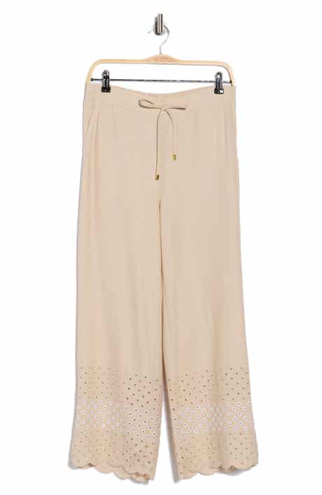 Ellen Tracy Eyelet Scallop Hem Pants