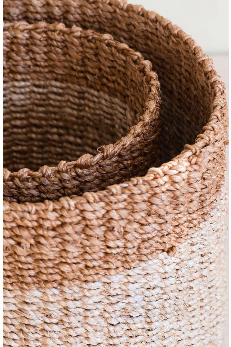 Cylinder Tabletop Basket, Set of 2, Alternate, color, Brown