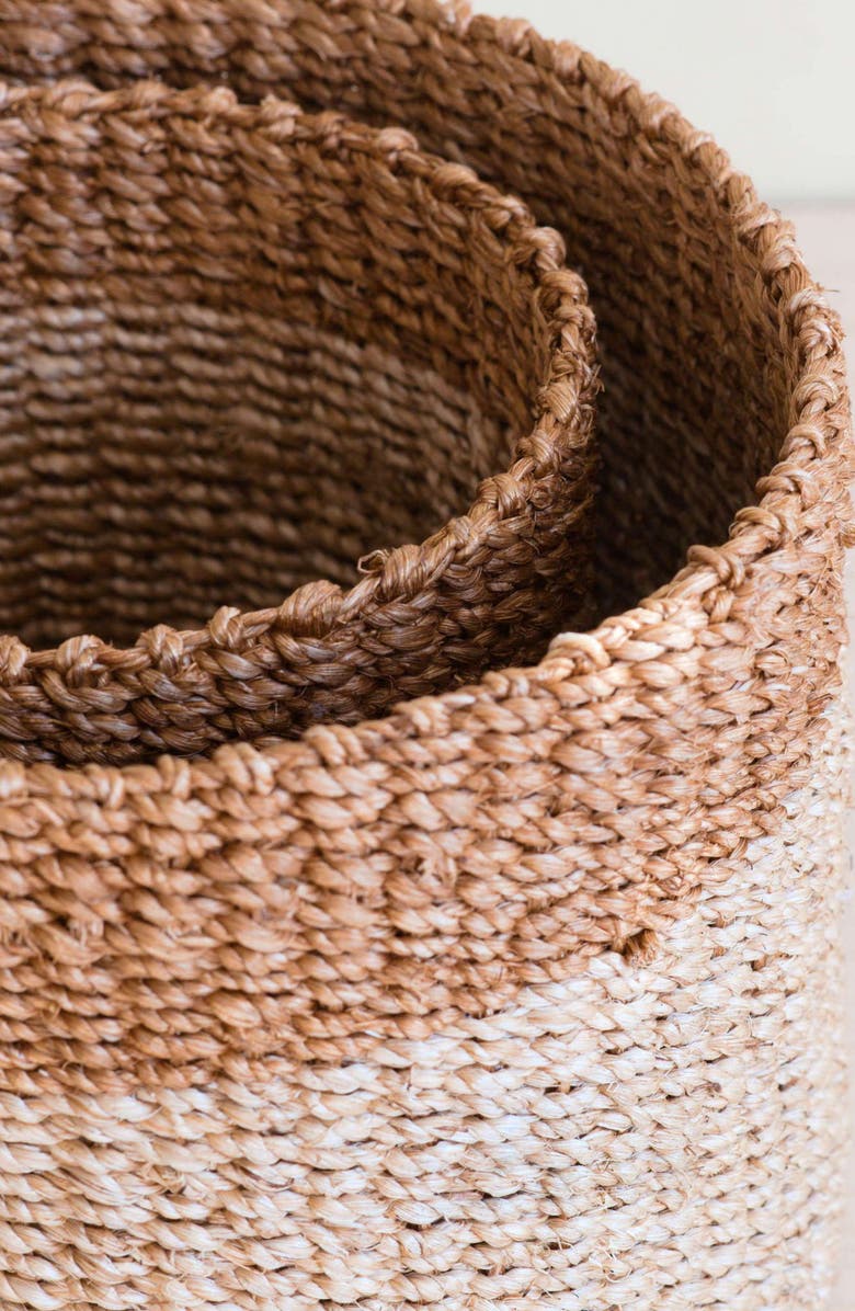 LIKHA Cylinder Tabletop Basket, Set of 2, Alternate, color, Brown