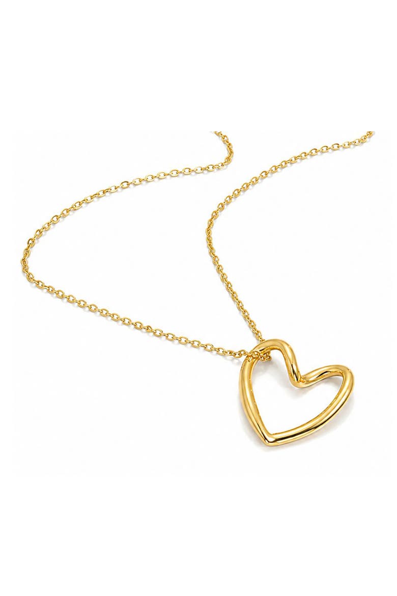Open Heart Pendant Necklace, Alternate, color, GOLD