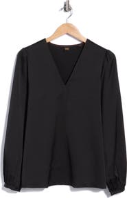 BOSS Baria V-Neck Long Sleeve Top