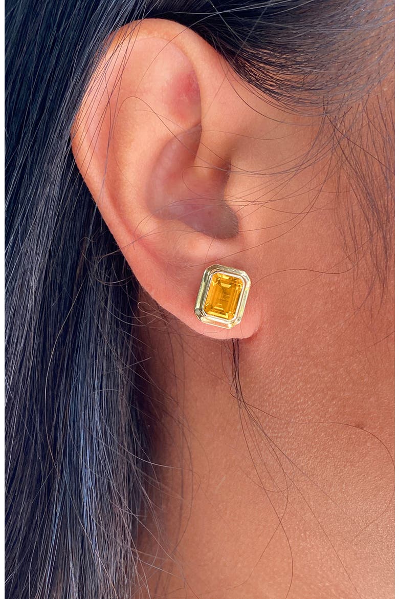 Manhattan Stud Earrings, Alternate, color, CITRINE
