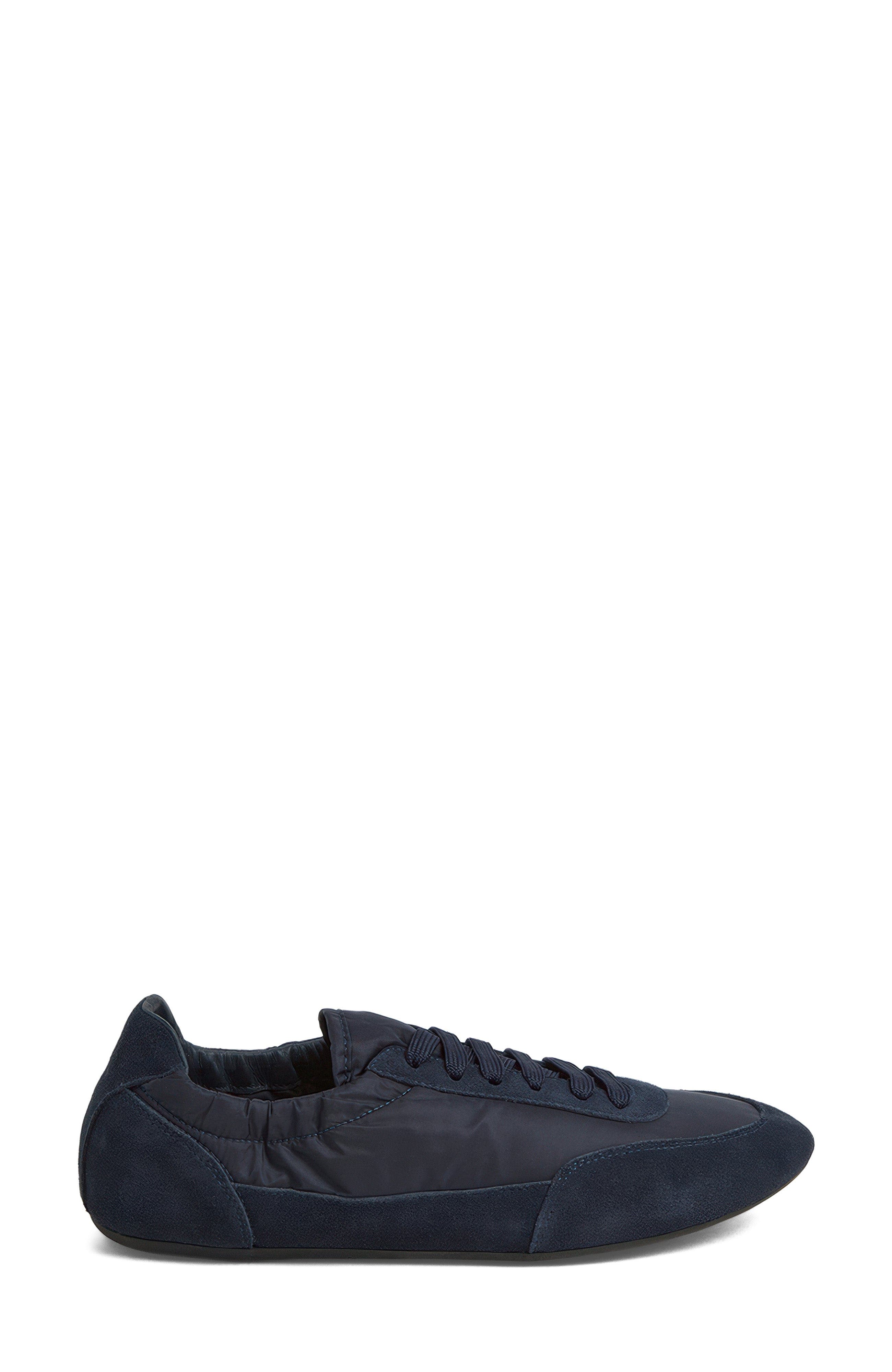 Brinkle Flat Sneaker, Alternate, color, NAVY LEATHER