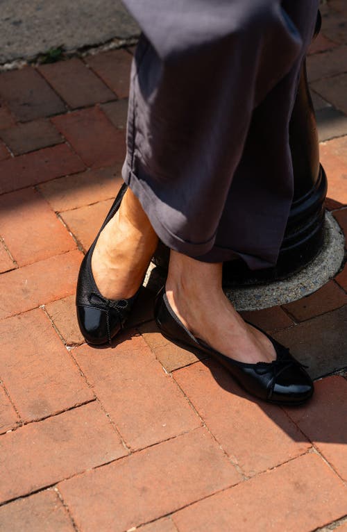 Paul Mayer Best Cap Toe Ballet Flat In Black