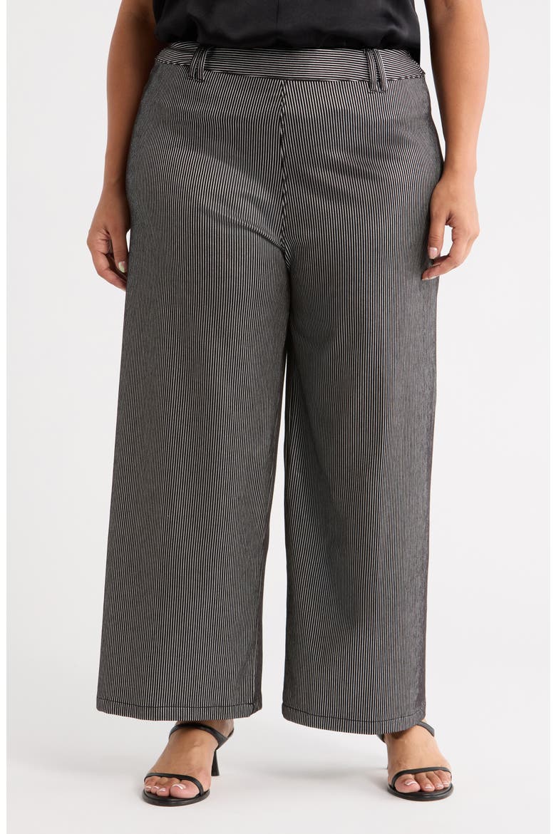 Darlene Stripe High Waist Wide Leg Pants, Main, color, BLK SHN LI