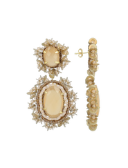LOTT.gioielli CE SI Pendant Earring Double w/ Sequins L - Taupe