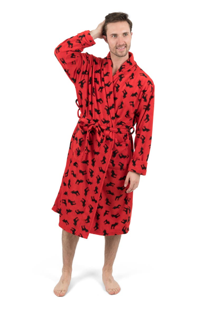 Men's Fleece Robe, Main, color, Moose