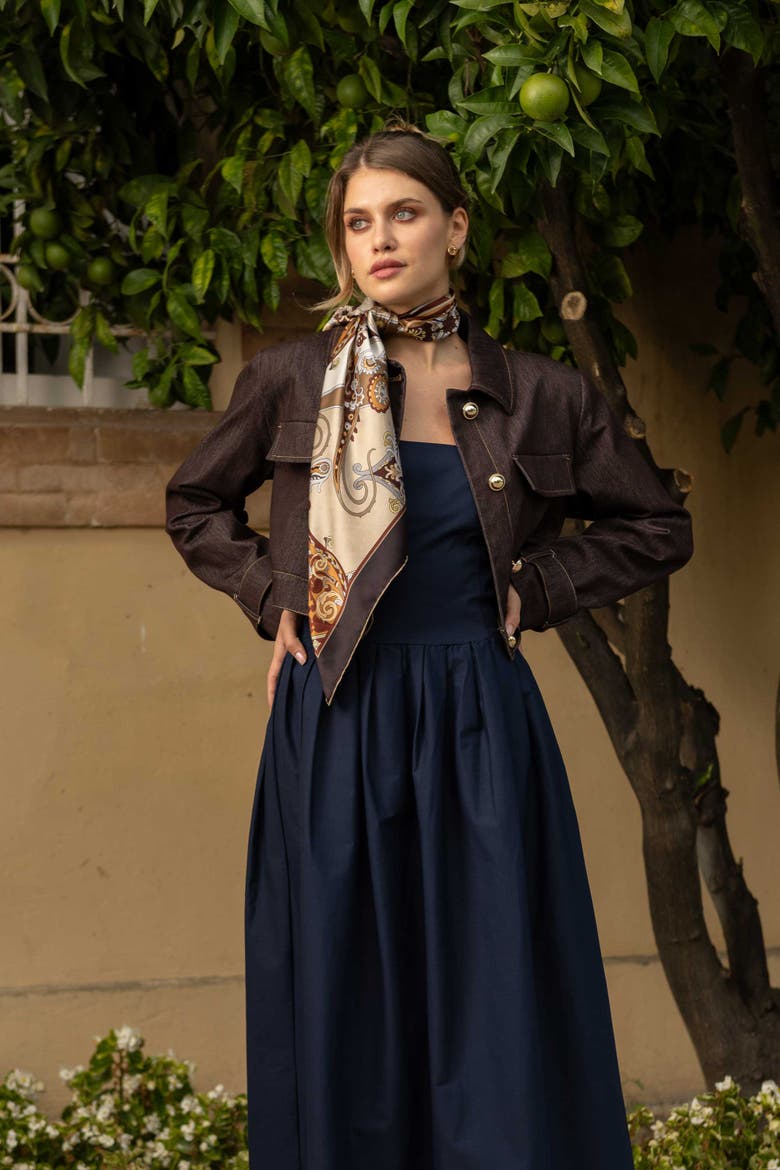Romina - Silk Foulard for Women, Alternate, color, Neutrals