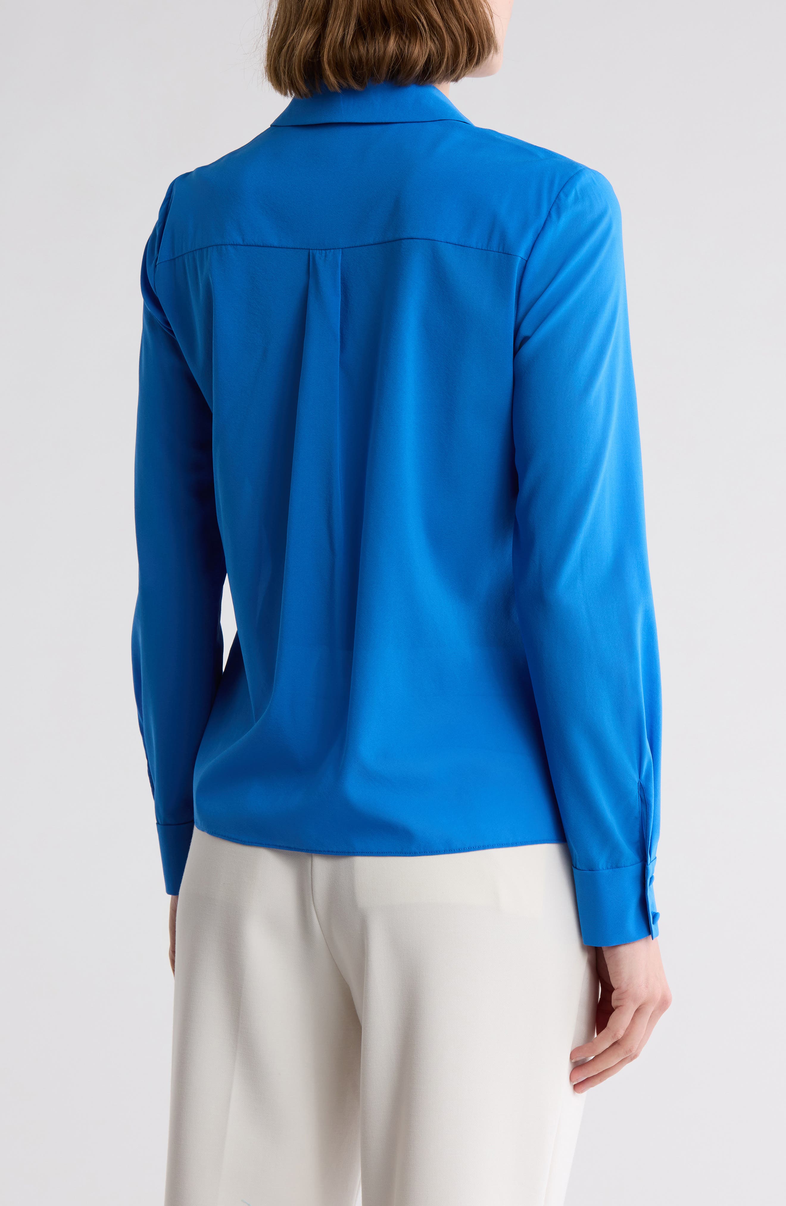 Willa Long Sleeve Silk Blend Button-Up Shirt - image 2