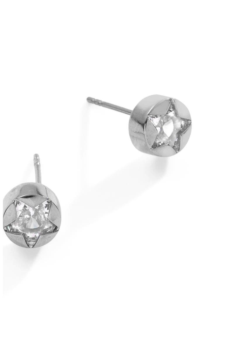 Crystal Star Mini Stud Earrings, Alternate, color, Silver