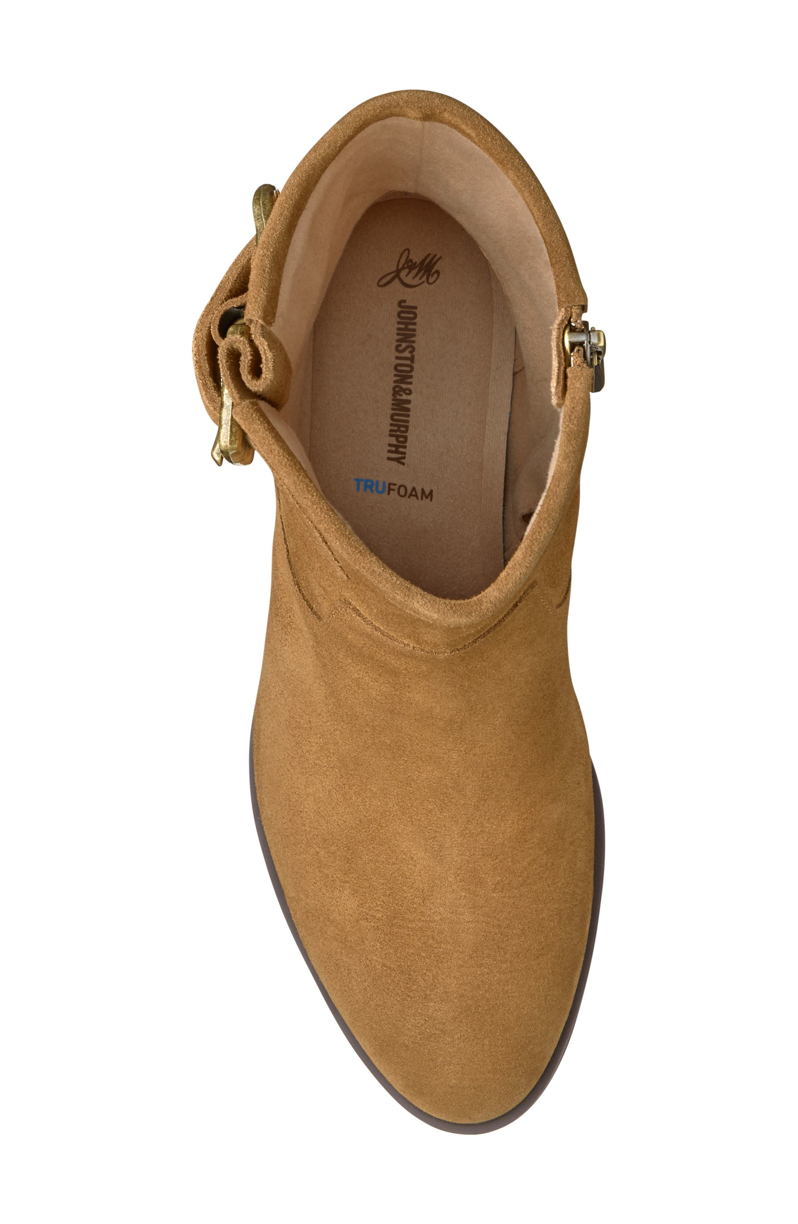 Izzie Waterproof Leather Bootie, Alternate, color, WHISKEY WATERPROOF SUEDE