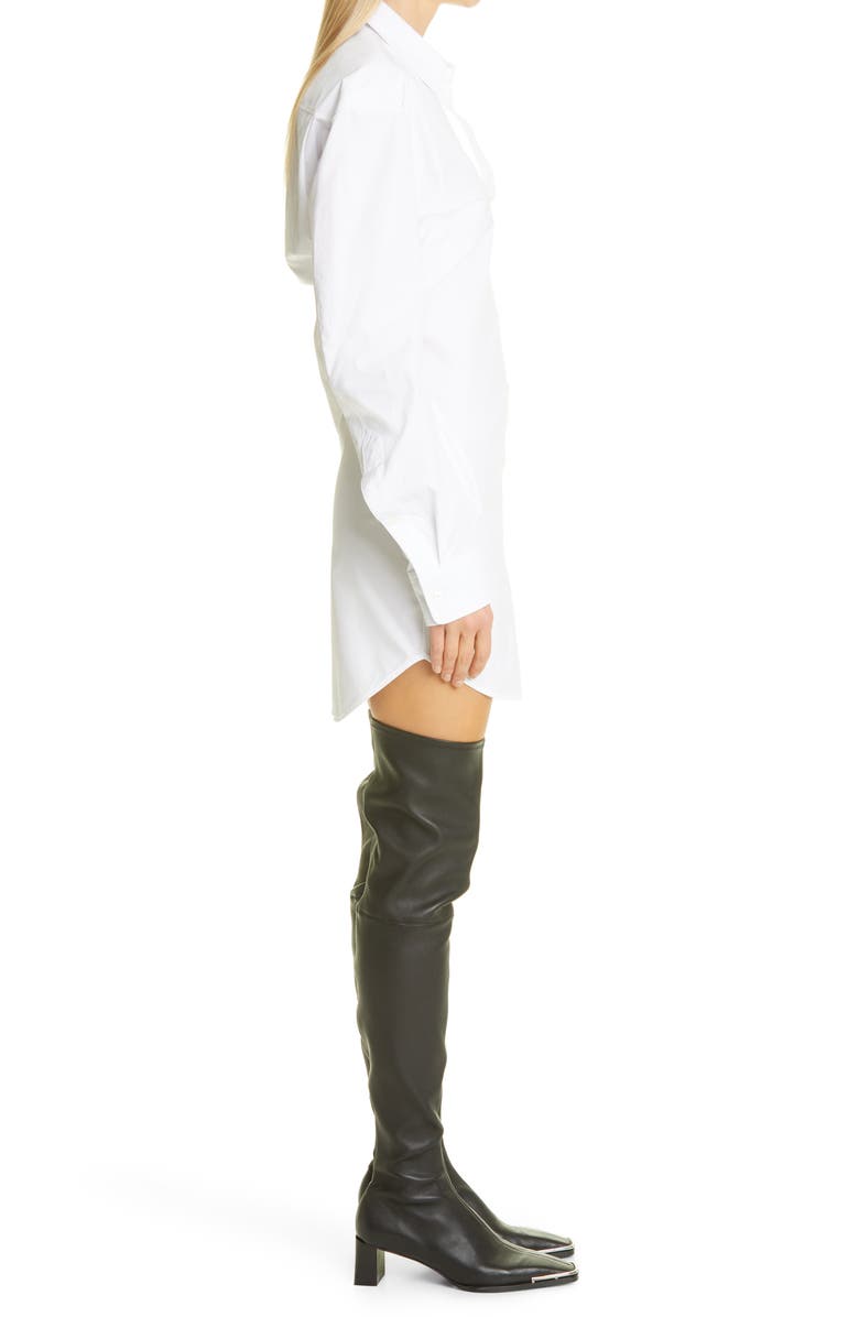 Alexander Wang Tailored Long Sleeve Cotton Button-Up Shirtdress, Alternate, color,