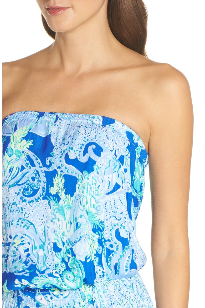 Pim Strapless Jumpsuit, Alternate, color, BLUE CURRENT SEA SIRENS