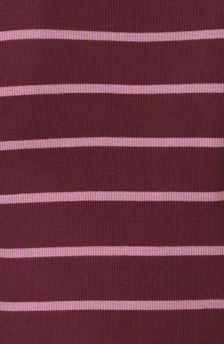 Threads 4 Thought Torri Caribbean Stripe Rib Long Sleeve T-Shirt, Alternate, color, Ultra Maroon/ Cherry Blossom