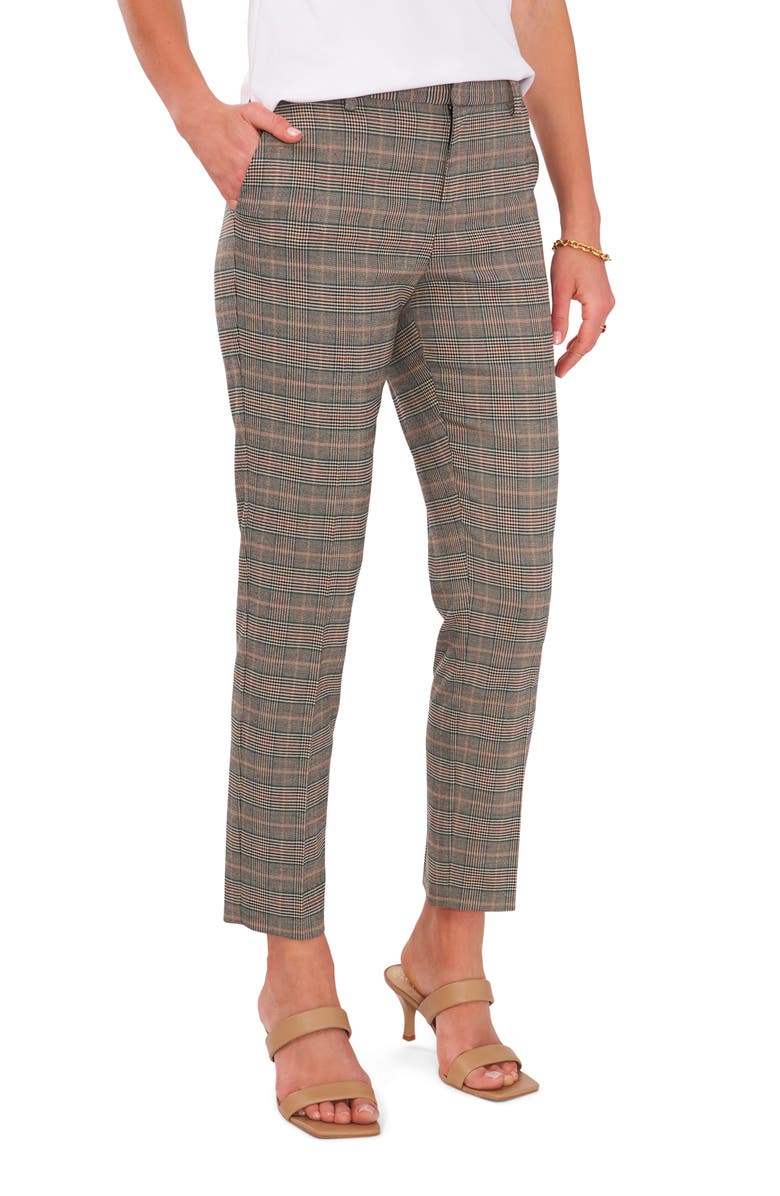 Vince Camuto Plaid Ankle Trousers, Main, color,