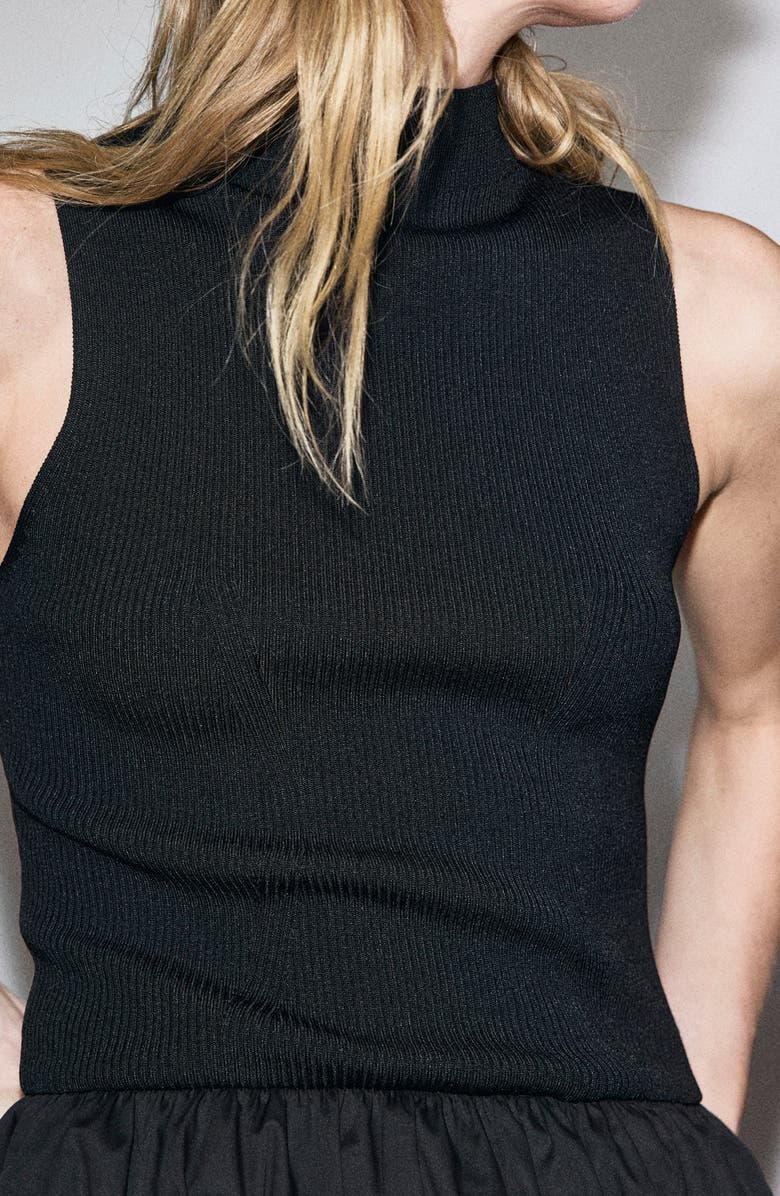 MANGO Sleeveless Bubble Rib Top, Alternate, color,