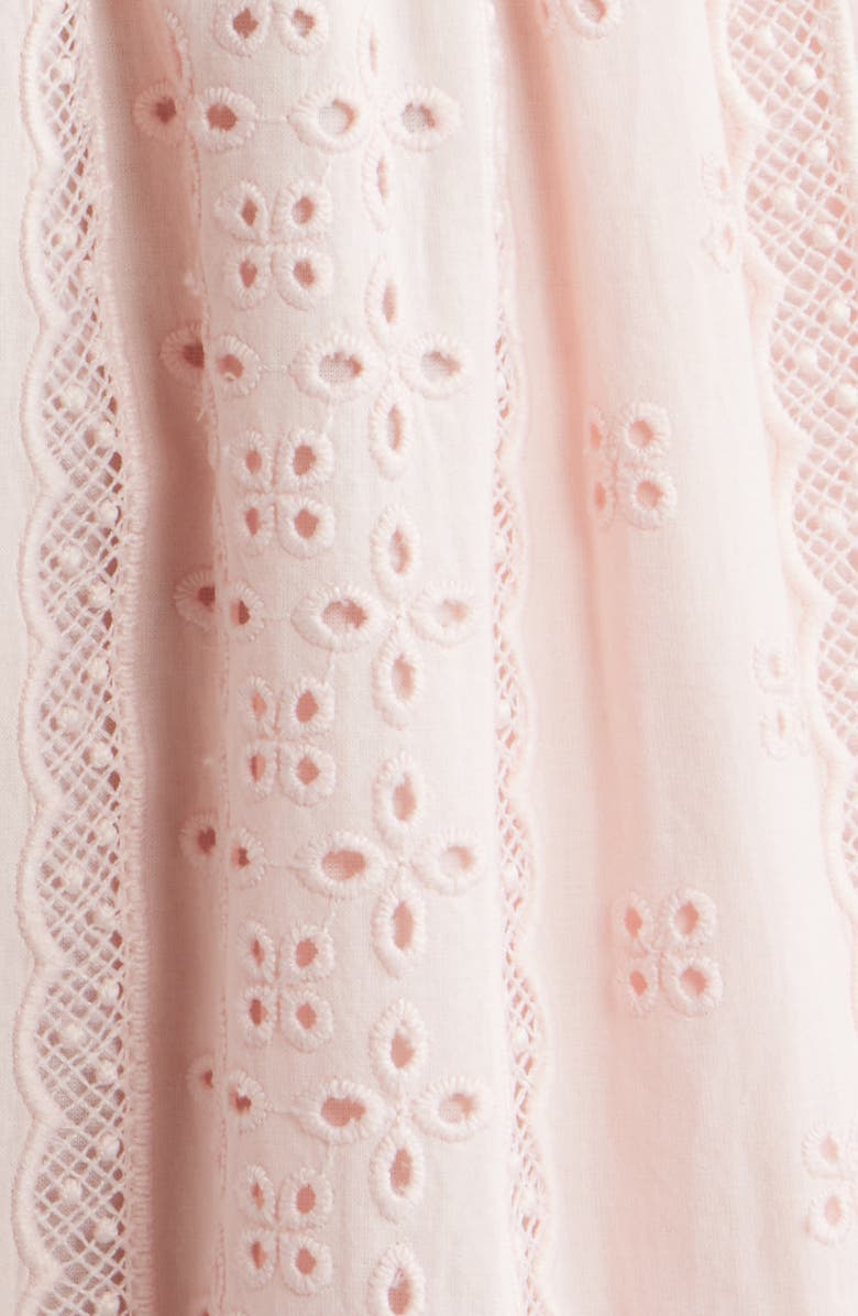 Hill House Home Rosetta Nap Smocked Bodice Cotton Broderie Anglaise Sundress, Alternate, color, Powder Pink