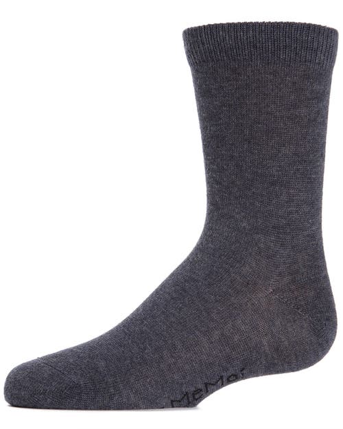 Memoi Kids' Basic Cotton Blend Crew Socks In Gray