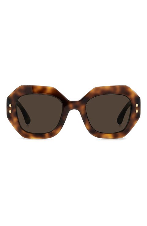 52mm Rectangular Geometric Sunglasses