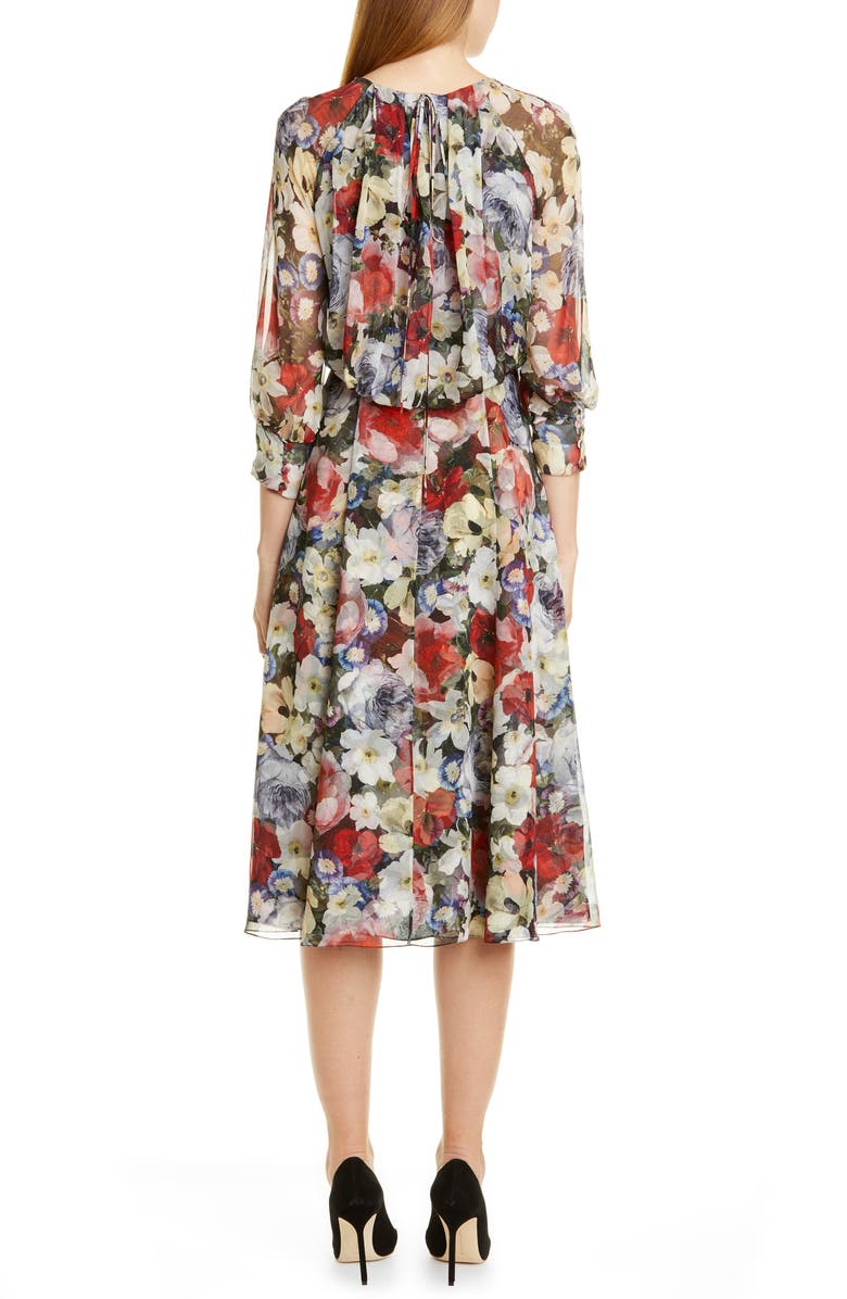 Erdem Poppy Collage Floral Silk Midi Dress, Alternate, color,