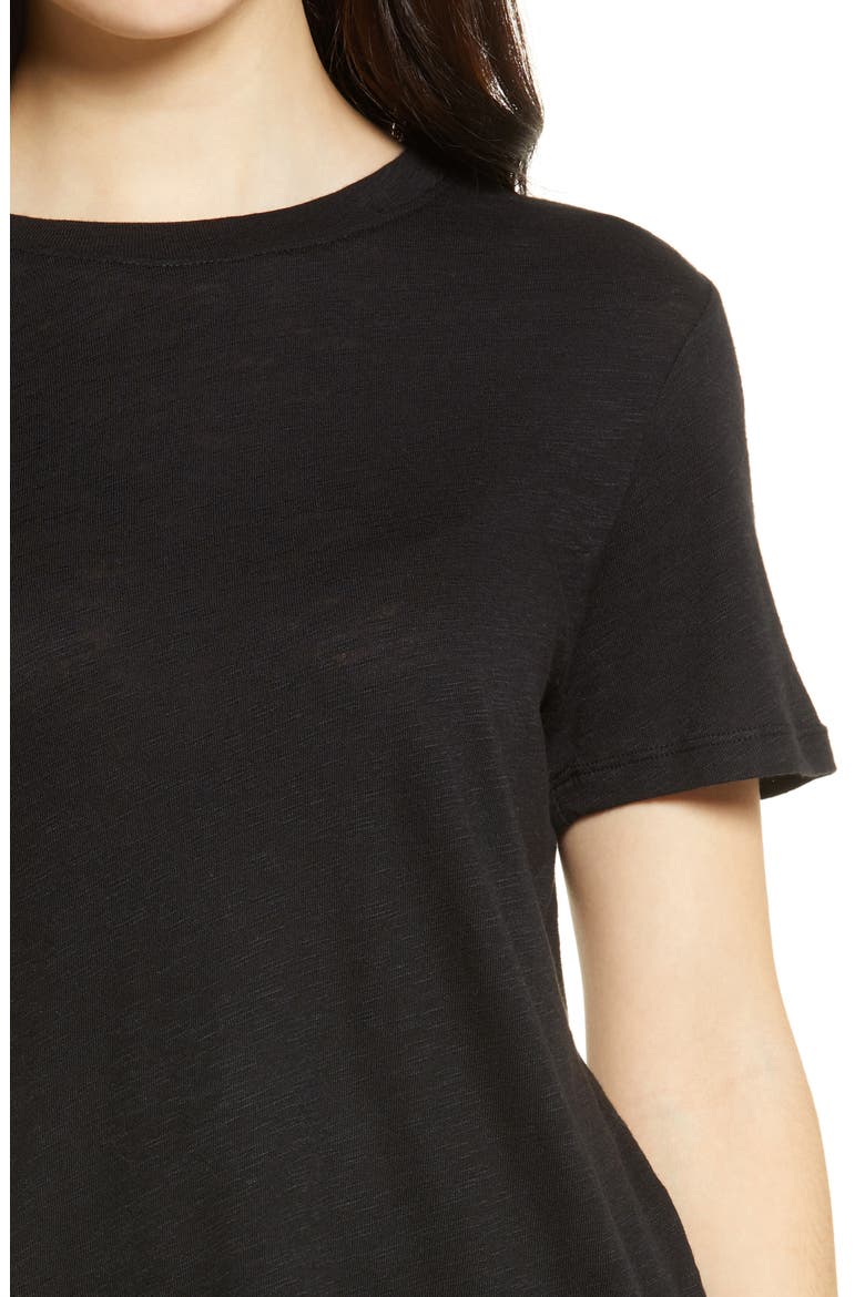 Zoe Slub Crewneck Tee, Alternate, color, BLACK