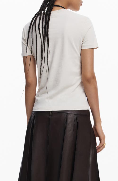 Desigual Double Waistband Denim Bermuda Shorts In Light Beige