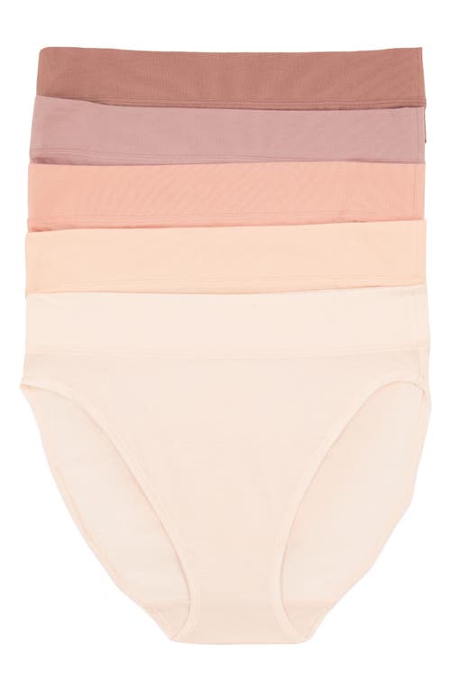 Felina 5-Pack Stretch Cotton High Cut Briefs in Sun Kissed  product