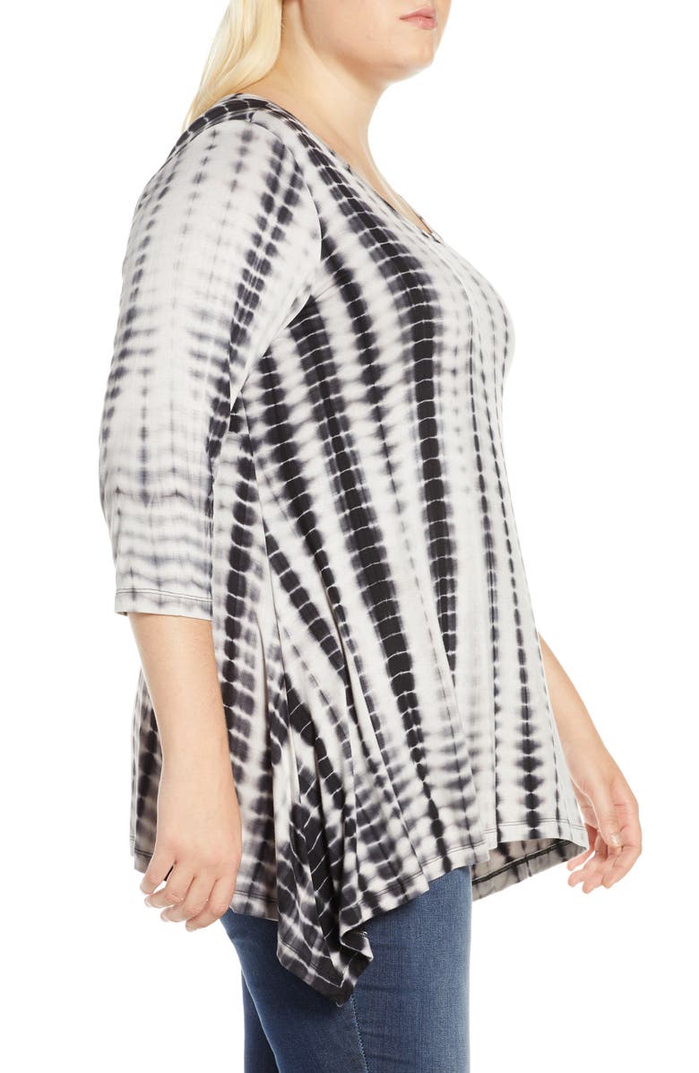 Single Thread Tie Dye Handkerchief Hem Top, Alternate, color,