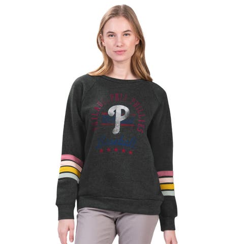 Women's G-III 4Her by Carl Banks  Charcoal Philadelphia Phillies Allana Stripe Pullover Sweatshirt