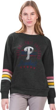 G-III 4HER BY CARL BANKS Women's G-III 4Her by Carl Banks Charcoal Philadelphia Phillies Allana Stripe Pullover Sweatshirt