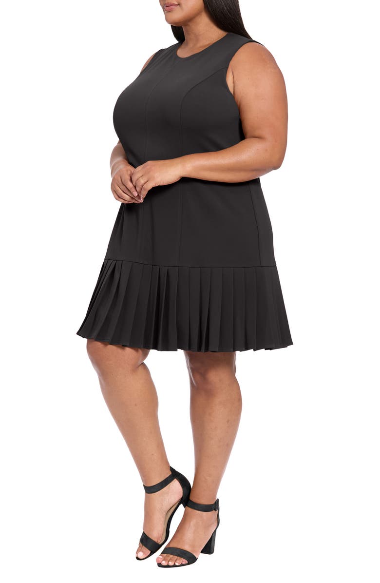 London Times Pleated Sheath Dress, Alternate, color, Black