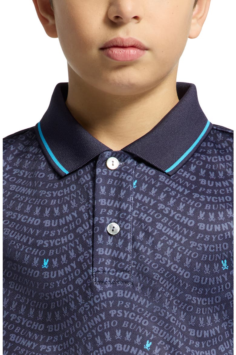 Kids' Winston Logo Print Piqué Polo, Alternate, color, EVENING BLUE