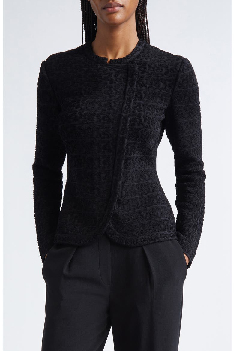 Asymmetric Velvet Jacket, Main, color, BLACK MULTI