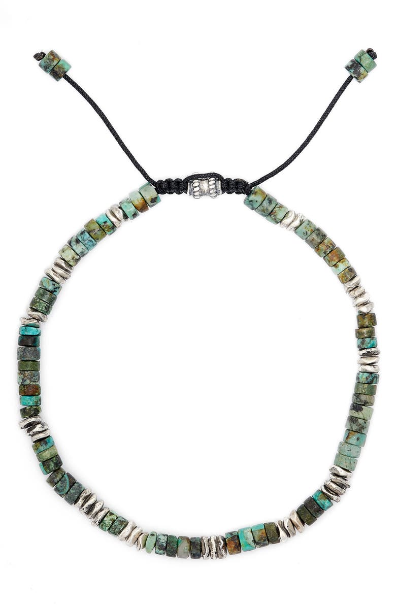 Jonas Studio Dakota Turquoise & Sterling Silver Adjustable Bracelet, Main, color, 