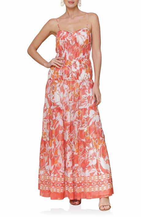 Avec Les Filles Mixed Print Tiered Maxi Dress