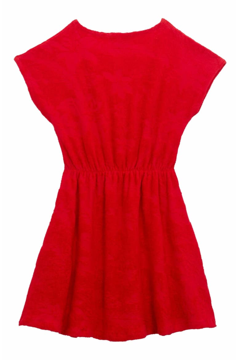 Kids' Flower Power Terry Dress, Alternate, color, LIPSTICK