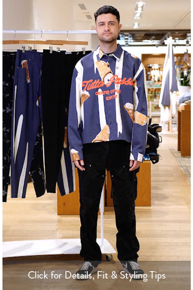 Cafe Graphic Button-Up Shirt video