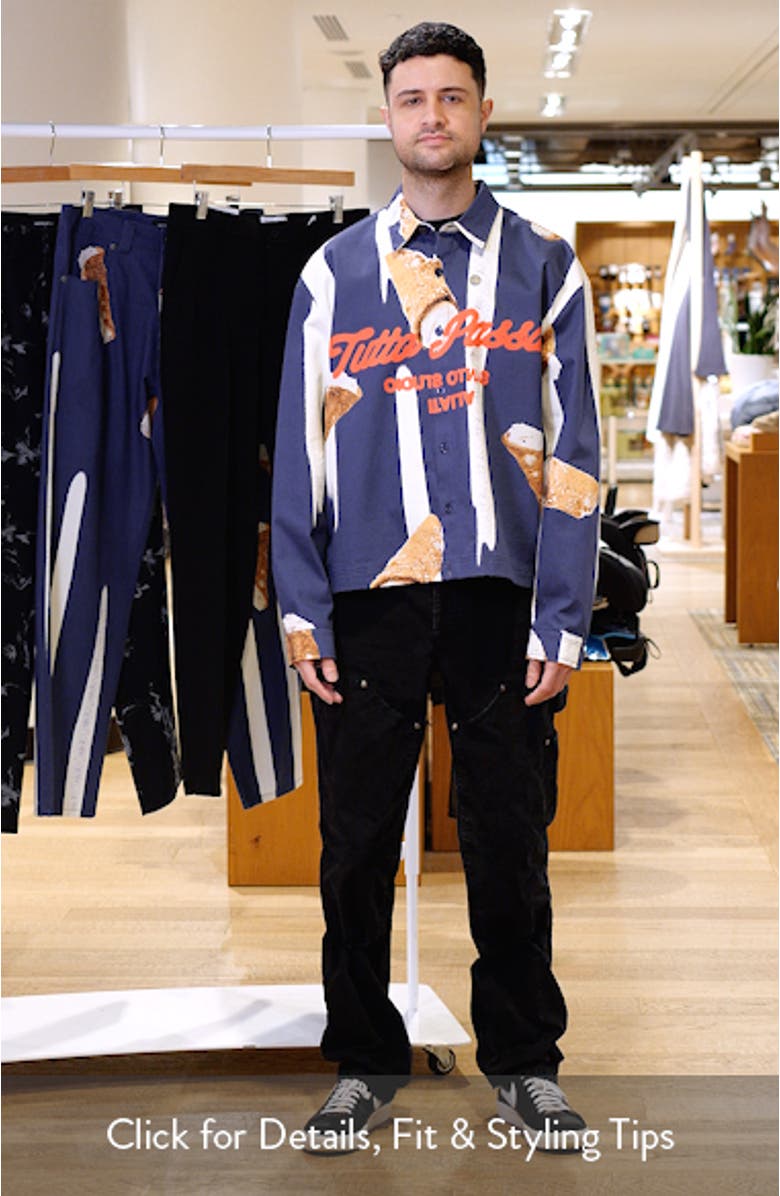 Cafe Graphic Button-Up Shirt, sales video thumbnail