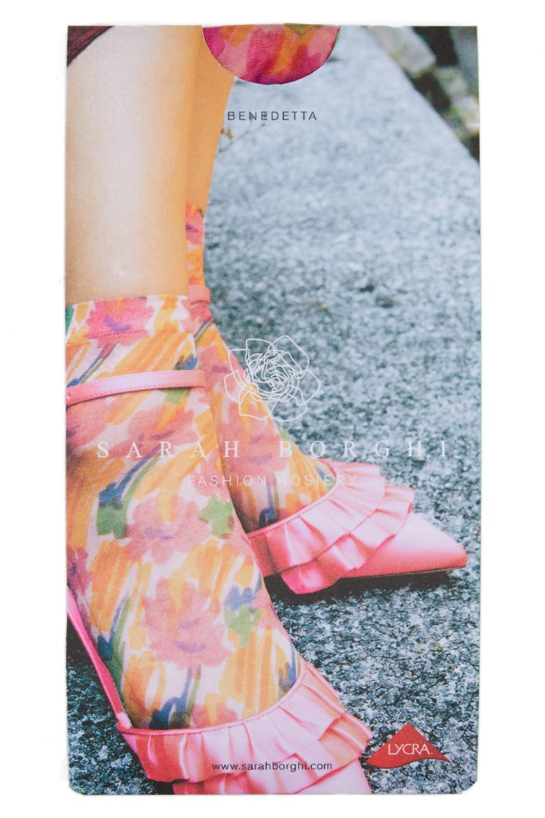 Benedetta Ankle Socks, Alternate, color, FIORE ASTRATTO