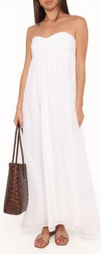 Petal & Pup Vee Clip Dot Strapless Maxi Dress