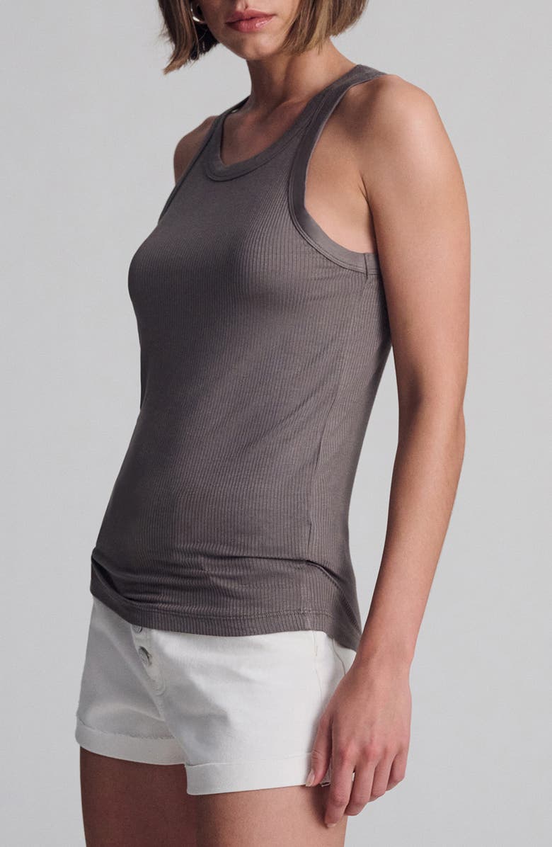 Mavi Jeans Rib Tank, Alternate, color, Dark Gull Gray
