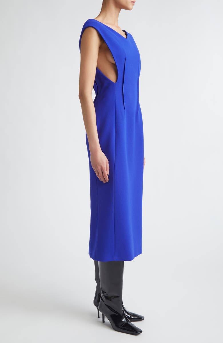 Jil Sander Technical Double Face Crepe Midi Dress, Alternate, color, Bluebell