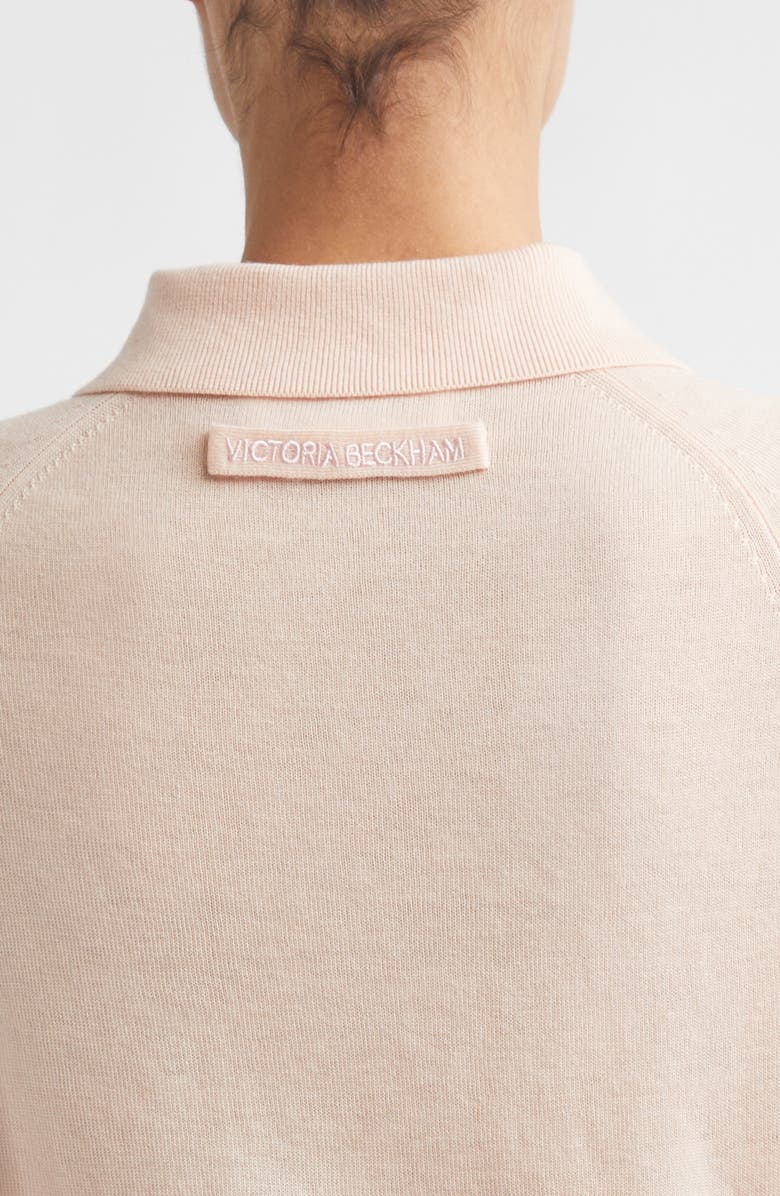 Victoria Beckham Extrafine Merino Wool Polo, Alternate, color, Pale Rose