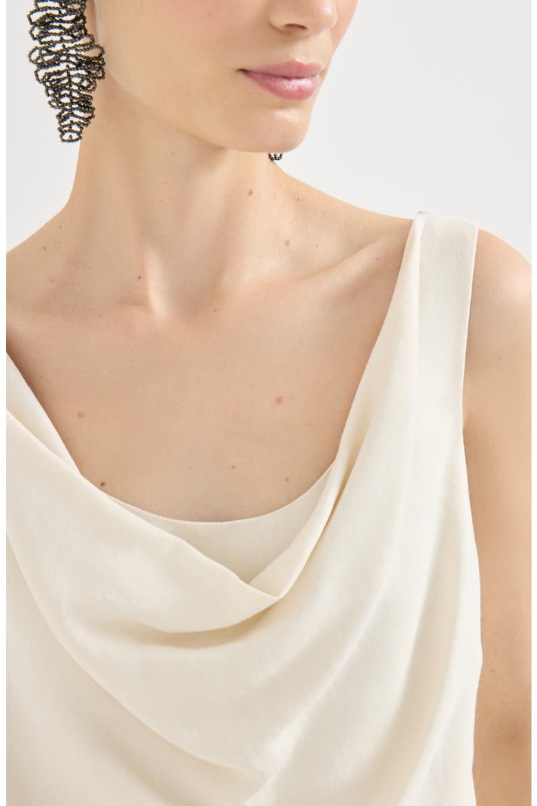 Fluid twill top, Alternate, color, Ivory
