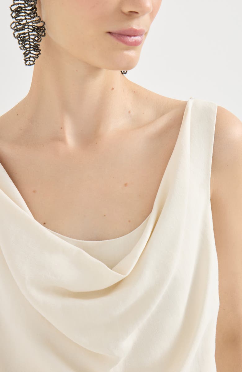 Brunello Cucinelli Fluid twill top, Alternate, color, Ivory