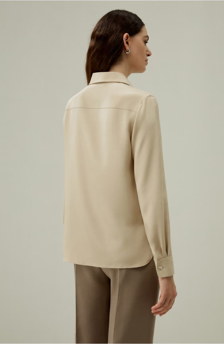 Lilysilk Graceful Button Up Silk Blouse, Alternate, color, Dune